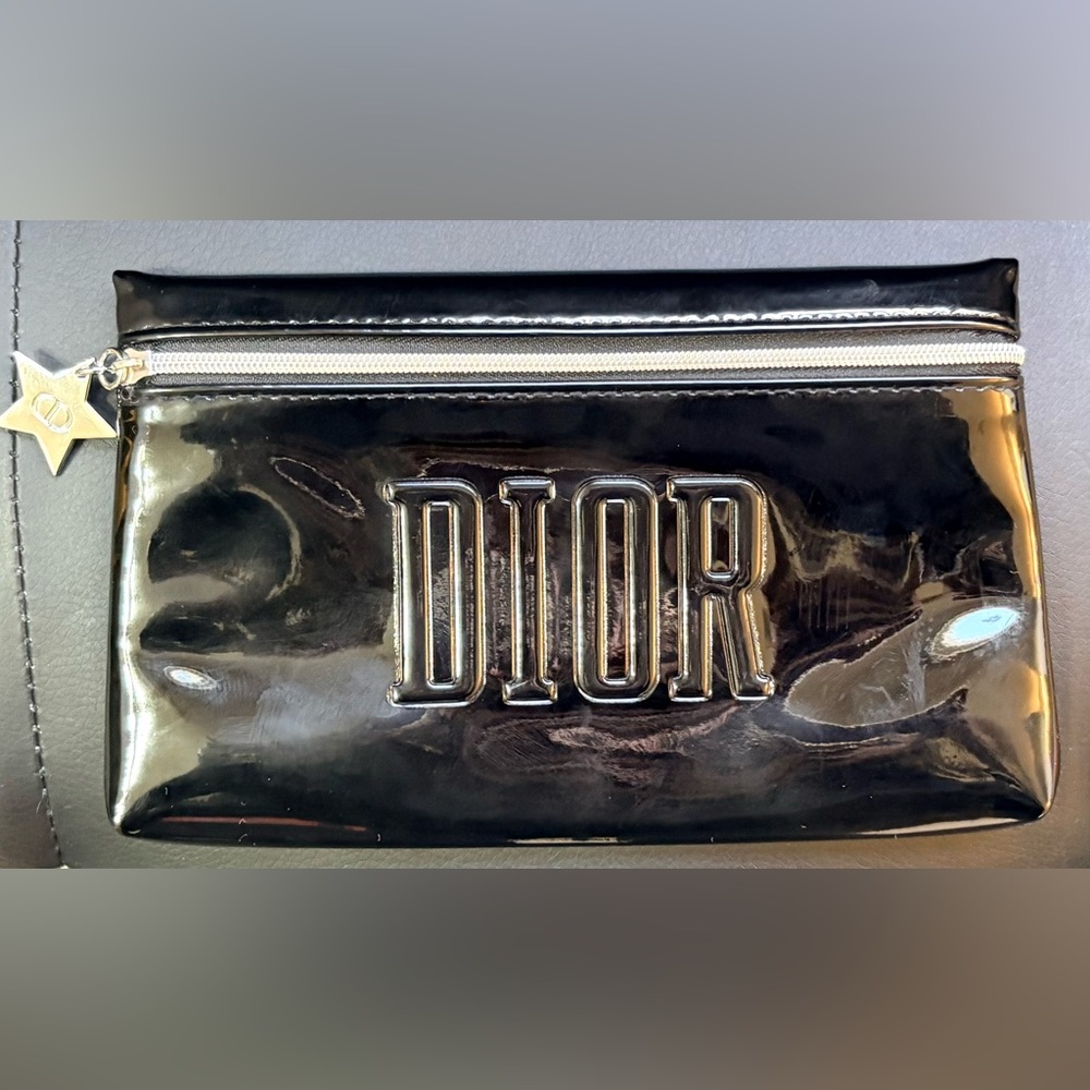 Dior Black Patent Leather Make Up Bag
